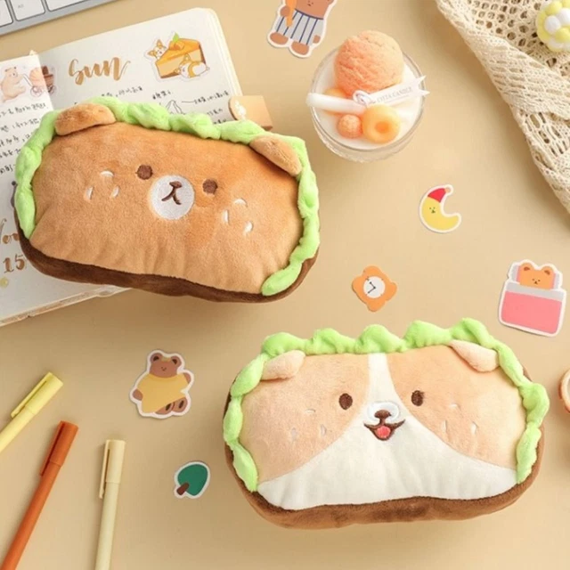 Stationery Plush Pencil Case Stationery Bag Hamburger Dog Pencil Bag Makeup Bag