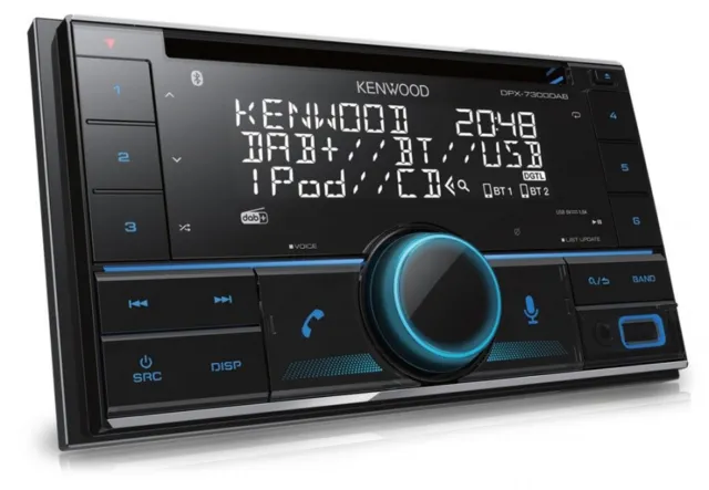 Kenwood DPX-7300DAB 2-DIN Autoradio DAB+ Alexa BT USB iPhone Siri CD LCD Display