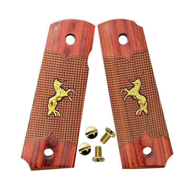 1911 GRIPS FULL Size fit Colt Springfield Grips Black Pearl W