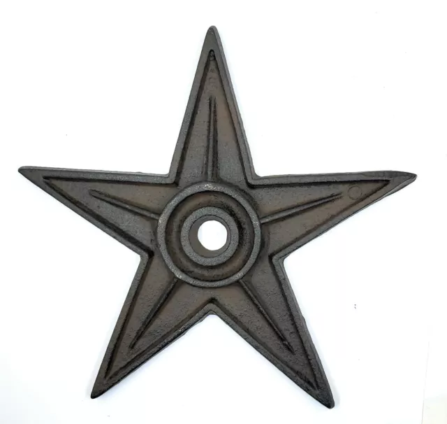 Cast Iron Rustic Hole Star Architectural Texas Western Garden Stone Plaque 9"