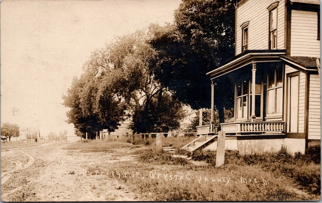Crystal Valley Oceana Michigan Ghost Town Kitridge Street Uncommon Rppc Postcard