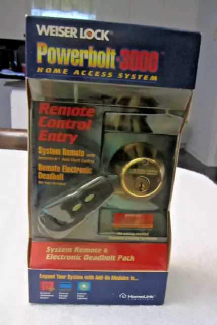 Weiser Lock Powerbolt 3000 System Remote & Electronic Deadbolt Pack - Nos