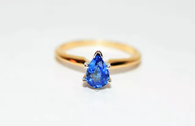Natural Sapphire Ring 14K Solid Gold .87ct  September Birthstone Ring Engagement