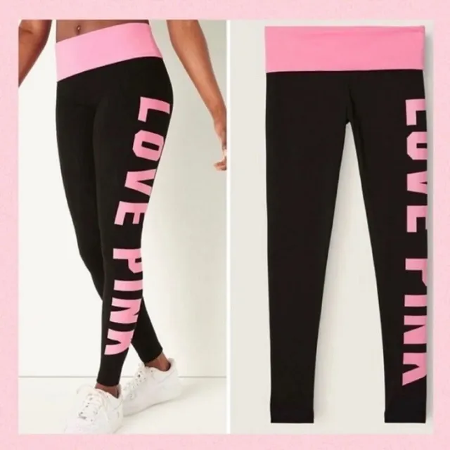 Victoria Secret Pink Fold Over Leggings FOR SALE! - PicClick