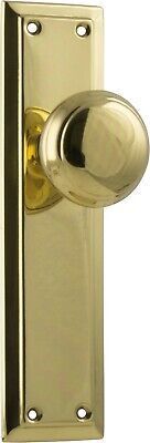 pair polished brass richmond door handles,round knob with backplates,200 x 50mm