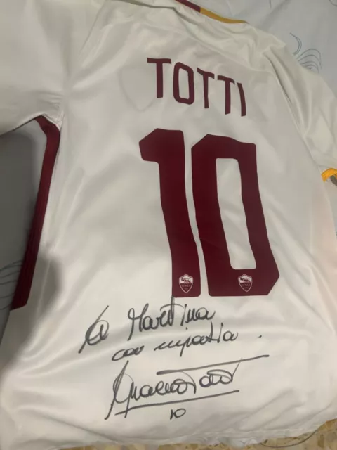 Maglia AS Roma numero 10 del capitano Francesco Totti autografata