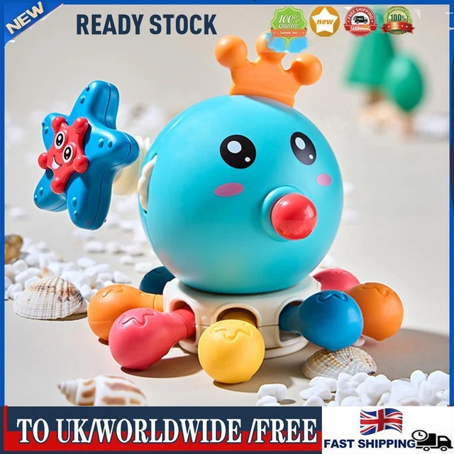 Octopus Baby Sound Toy Educational Toy for 0 1 2 3 Year Old Kids (Blue)