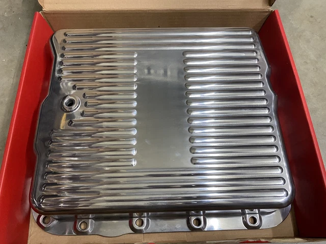 RPC Transmission Oil Pan R8493 Finned Polished Aluminum for Chevy 700-R4