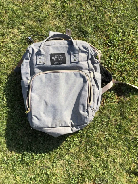Living Traveling Share Baby Diaper Bag Multi-Function Travel Backpack Gray