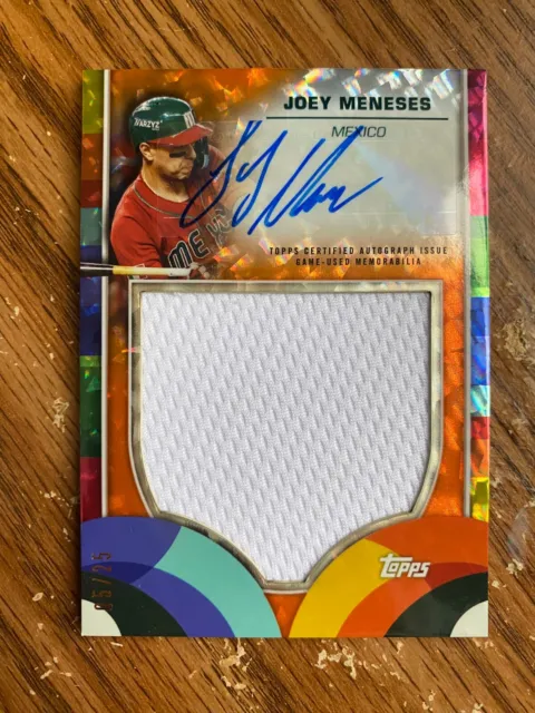 2023 Topps World Baseball Classic JOEY MENESES Auto Patch Relic Orange 5/25