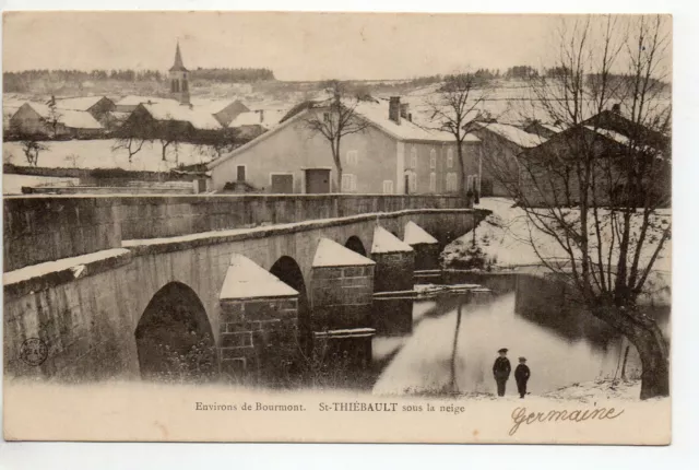 SAINT THIEBAULT Haute Marne CPA 52  le pont et le village sous la neige 2