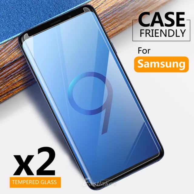 2x For Samsung Galaxy S9 S8+ Plus Note 9 8 S7 Tempered Glass Screen Protector