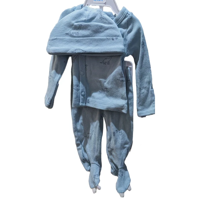 NWT Carter's preemie boy 3 piece set dinosaur blue: hat, shirt, pants