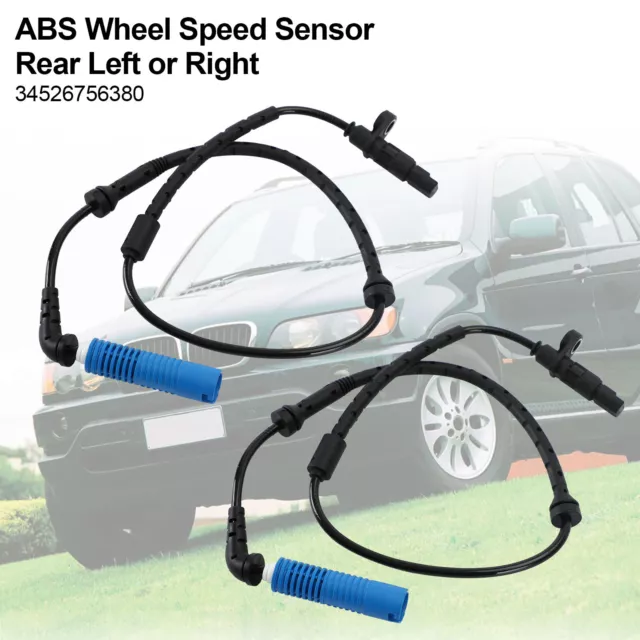 2pcs ABS Wheel Speed Sensor Rear Left+Right für BMW E53 X5 2000-06 34526756380 F