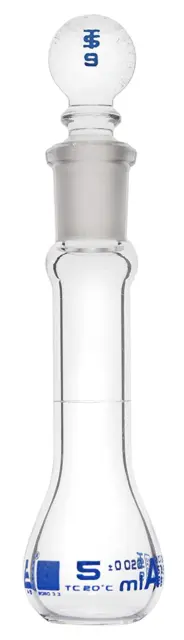 Volumetric Flask, 5Ml - Class A, ASTM - Tolerance ±0.020 Ml - Glass Stopper - S