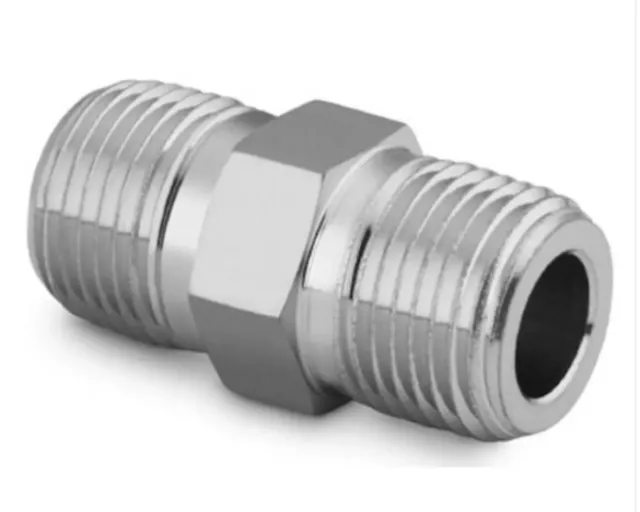 1/2" MNPT 316ss 2" Long Hex Nipple Pipe Fitting  SSP