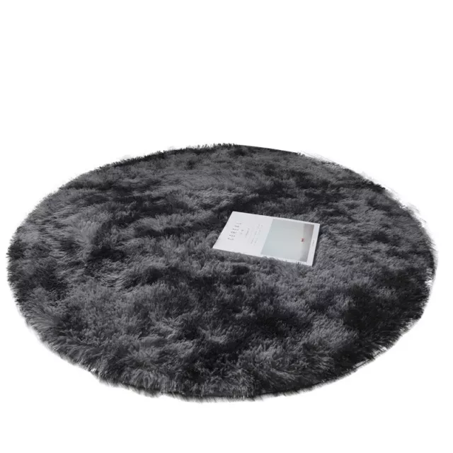 Luxury Round Soft Faux Sheepskin Area Rugs Washable Wool Bedside Car-DC