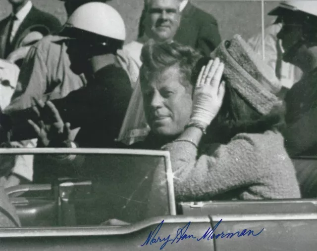 MARY ANN MOORMAN Signed 8 x 10 Photo JFK Assassination Witness FREE SHIPPING