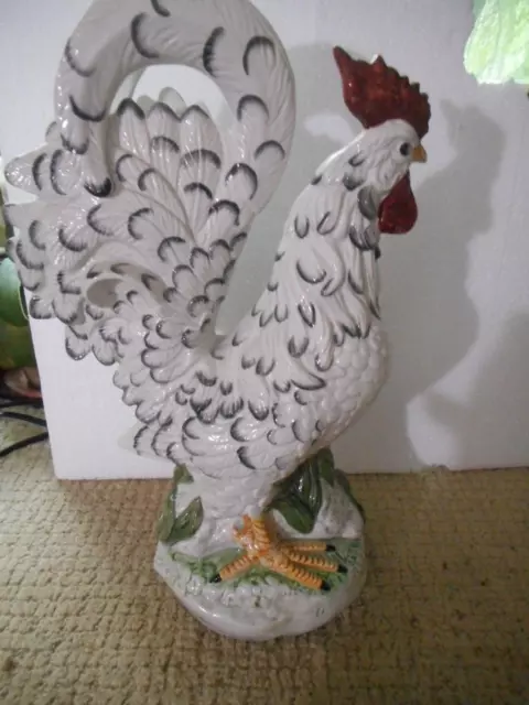 Rooster Sculpture Statue Farmhouse Ceramic Display Decor Kitchen Counter Vintage