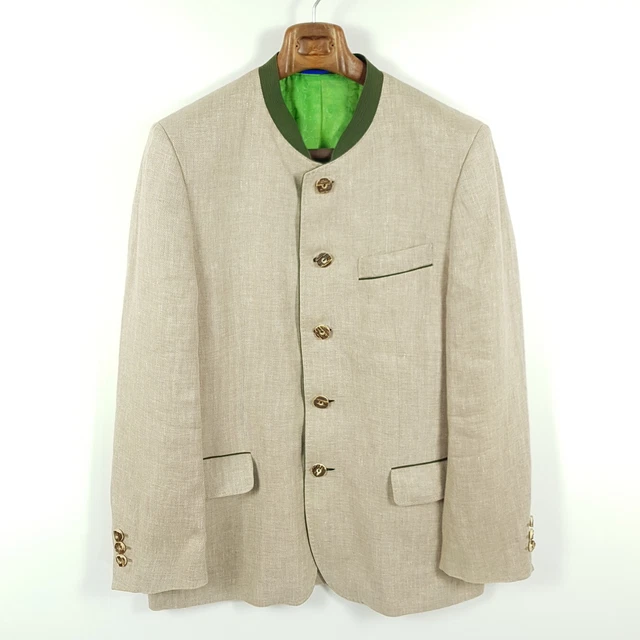 Habsburg Janker Johann Karl Herren Gr. 50 Beige Leinen Jacke Trachtenjacke Sakko