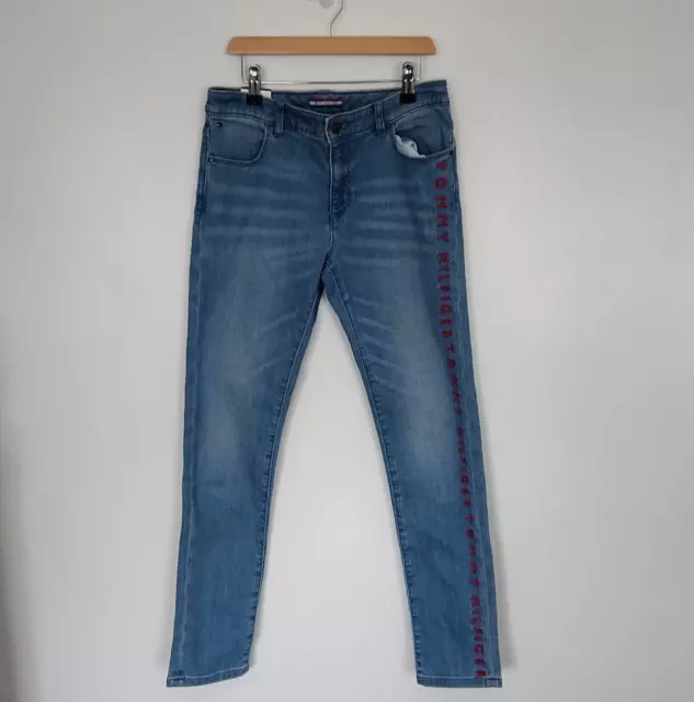 Jeans ricamati Tommy Hilfiger aderenti skinny età 16 anni W28 L28
