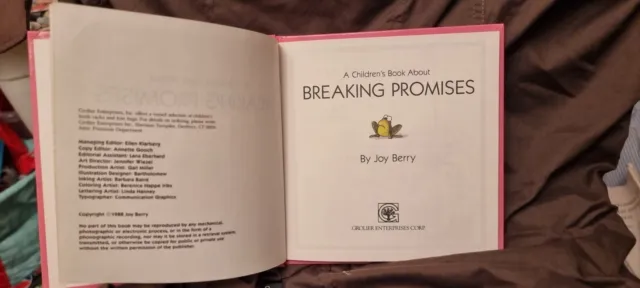 A Childrens Book About Breaking Promises Joy Berry
