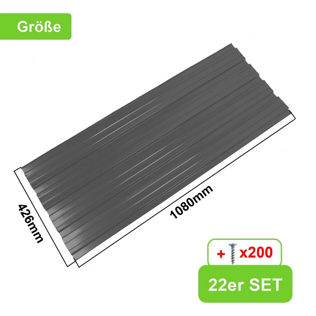 12x Trapezblech Dachpaneele Braun - Verzinkter Stahl 129x45cm Für Garagen & Schuppen