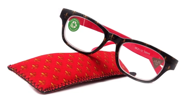 Lilly, (Premium) Reading Glasses (Fleur De Lis) +1 .. +3 Magnifying, Fashion Squ
