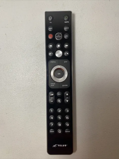 Telus Optik TV Remote Control Slimline Slim Model 2774 - Black