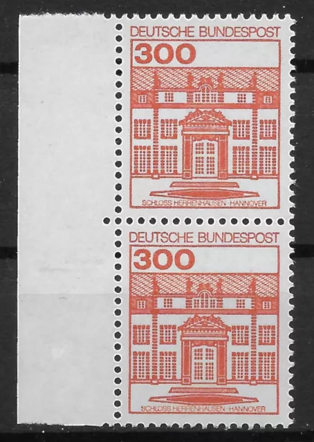 Bund 1982 ** Mi 1143 Burgen B&S 300Pf im Paar senkrechte Paare Rand links 03615I