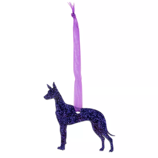 Ibizian Hound Dog Style A Glitter Christmas Decoration - 11 colour choices.