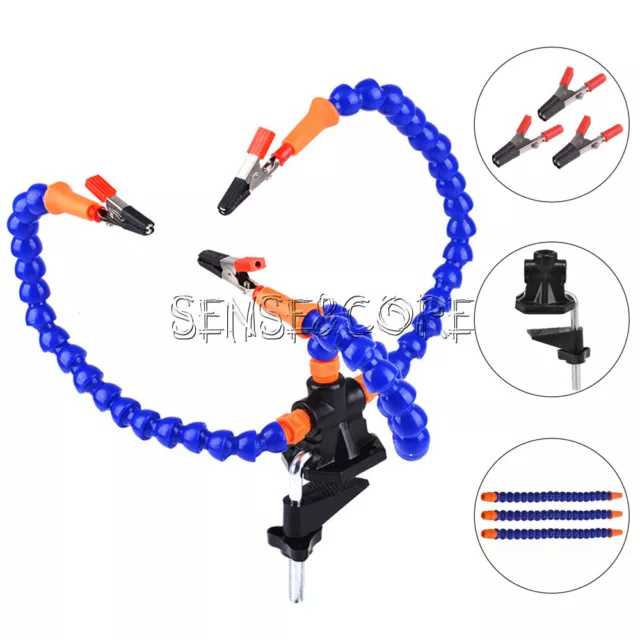 Solder Helping Hands Soldering Third Hand Tool 3pcs Flexible Arms Clamp Swivel