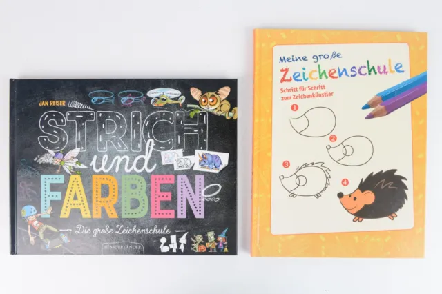 Meine große Zeichenschule und Strich und Farben-Die große Zeichenschule 2 Bücher