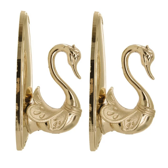 Vintage curtain tieback Pair of Vintage Swan Style Drapery Curtain Holdbacks