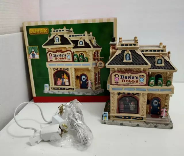 Lemax Darla's Dolls Boutique Building Box Christmas House READ Light Cord