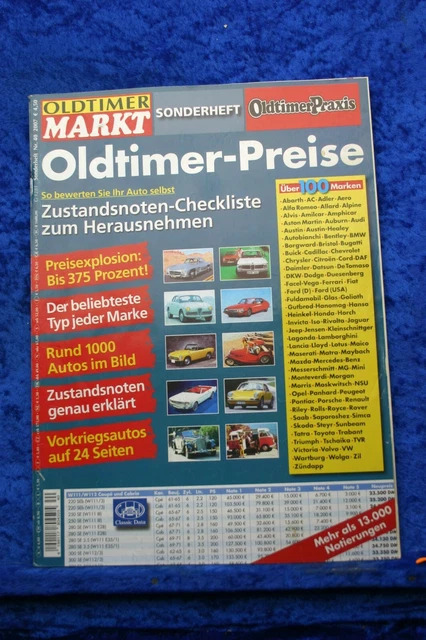 Oldtimer Markt Sonderheft Nr. 40 2007 Oldtimer Preise