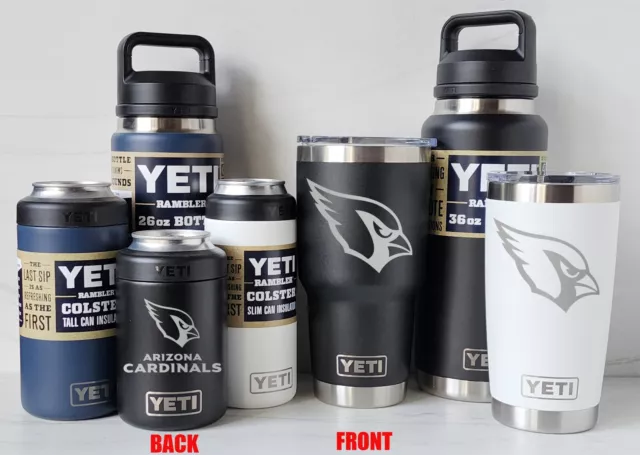 ARIZONA CARDINALS YETI Laser Engraved Tumblers, Colsters and Chug Bottles