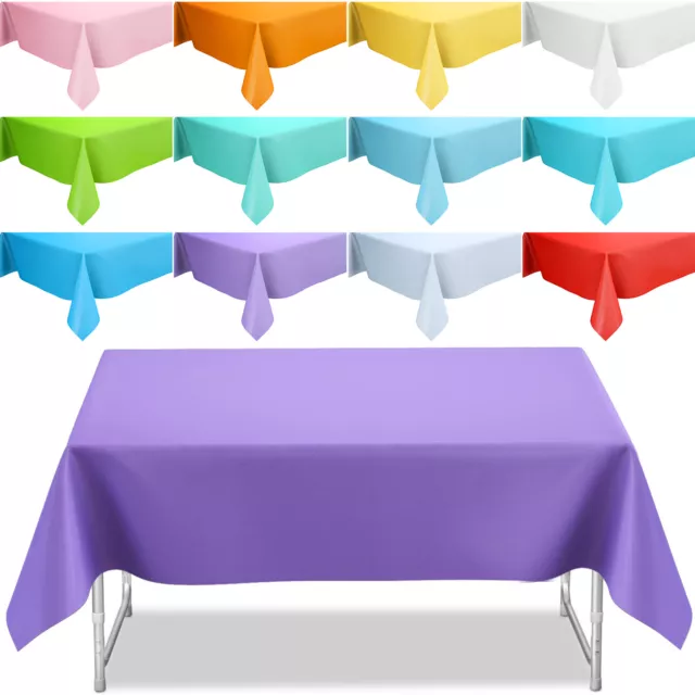 OBANGONG 12 Packs Macaroon Color Disposable Plastic Tablecloth for Rectangle Tab