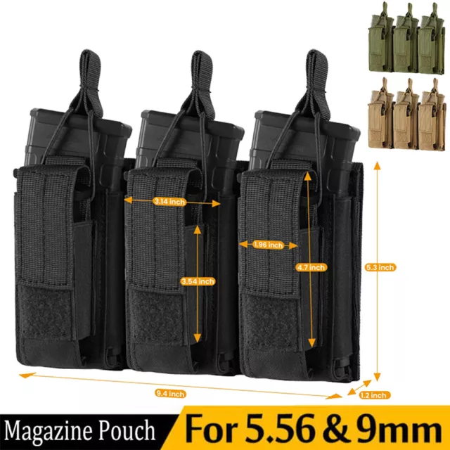 TACTICAL MOLLE NYLON Triple Mag Pouch Holder Molle Paintball Ammo ...
