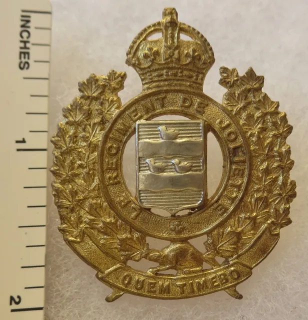 WW2 CANADIAN Le Regiment De Joliette Cap Badge 1-1/2