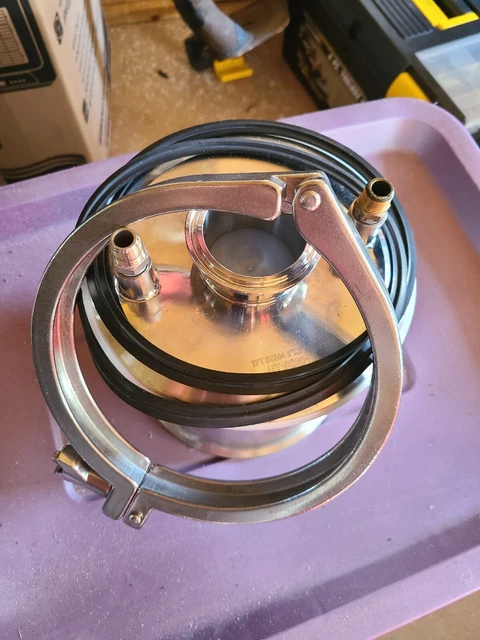 6" x 6" Sanitary Tri Clamp Spool Closed Bottom w/ Lid, Gaskets and 6" Tri Clamp