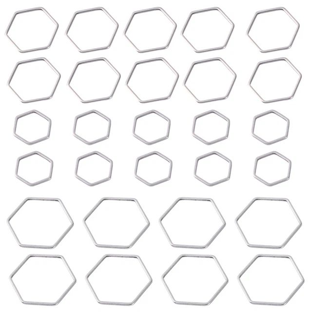 30 Pcs Edelstahl Hexagon Hohl Anhänger Hohle Metall Ohrringe