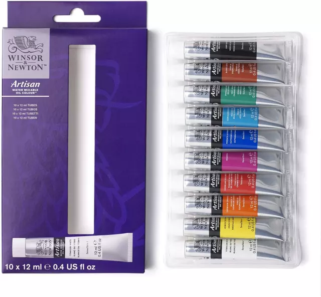 Winsor & Newton Artisan Water Mixable Oil 10 x 12ml Artists Paint Tube Box Set