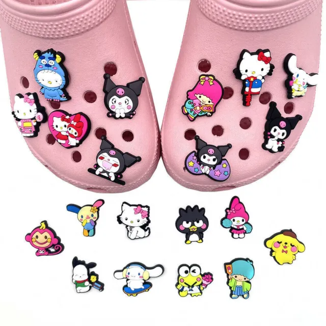 20Pcs Kuromi Hello Kitty Shoe Decoration Charms for Kids Adults Croc Shoes DIY.