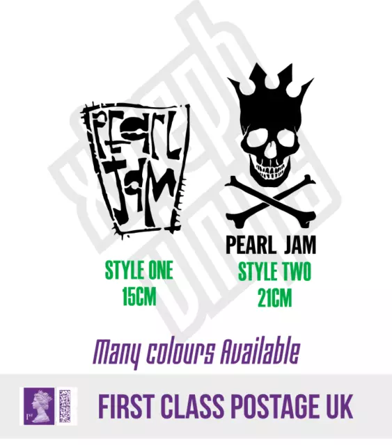 Pearl Jam PJ skull vinyl sticker decal logo cd window optional car Eddie Vedder