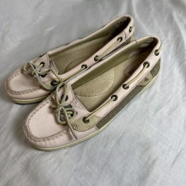 Sperry  Top-Sider Womens Boat Shoes-Angelfish Seersucker Rose-Pink-Size 7M