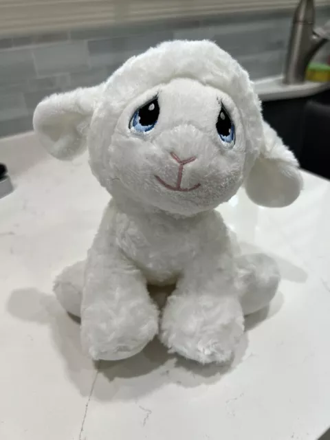 Aurora Precious Moments Luffie Lamb 8.5”Plush White Blue Eyes Plush Toy 2021 EUC