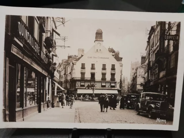 Photo carte postale Dieppe 76 Place du Puits-Salé Café des Tribunaux  TTB