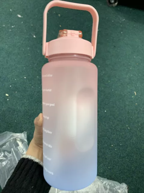 Wasserflasche Zeitmarke 2L extra große Motivationssport Fitnessstudio Trainingsflasche