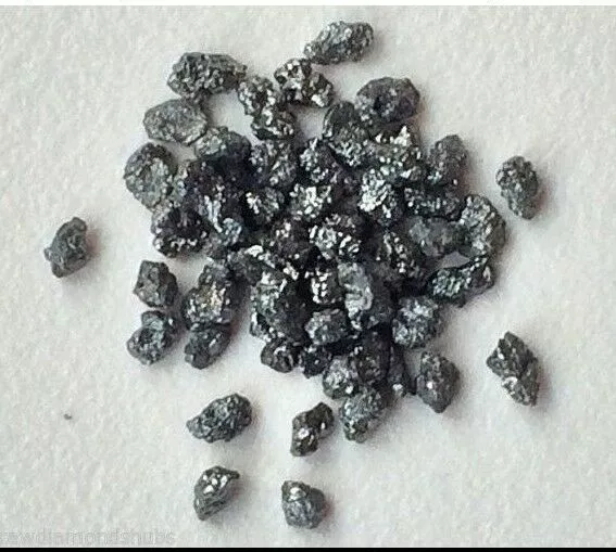 10 quilates de 2 a 4,5 mm de diamantes en bruto negros naturales, lote de...